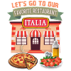 Pizzeria Italia, Italian restaurant, saying