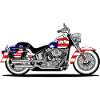 Moto Patriot Chopper avec drapeau