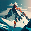 Illustration mountain skier, ski slope