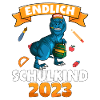 Endlich Schulkind 2023 Einschulung Dinosaurier