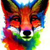 A colourful Fox, water colours