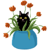 Chat en fleurs