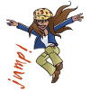 Street dance girl. Jump!