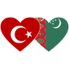 Turkey Turkmenistan Flag Heart