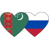 Turkmenistan Russia Flag Heart