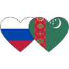 Russia Turkmenistan Flag Heart