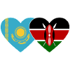 Kazakhstan Kenya Flag Heart