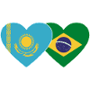 Kazakhstan Brazil Flag Heart