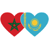 Morocco Kazakhstan Flag Heart