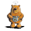 Morning grouch bear with coffee