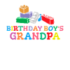 Birthday boy Grandpa building blocks