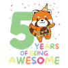 Red panda for 5th birthday children five years old