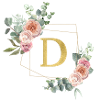 Personalisierbar Monogramm D Floral
