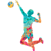 Volleyball Smashing dans PopArt