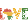 Love Africa Map Art Black Afro Pride