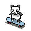 Panda Skateboard Pixel