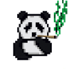 panda smoking pixel