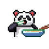 panda eating soup pixel