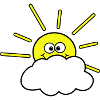 Sun with cloud