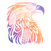 Eagle Feathers Tribal Tattoo Style Bird Animals