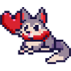 Pixelart Cat with Heart