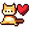 Pixelart, Cat with Heart