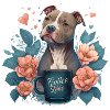 Chien Café Amour Floral