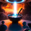 Bowl irradiated with food