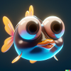 3D cute tropical fish digital art