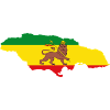 Lion of Judah Jamaica Rasta Flag Map of Jamaica