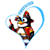Firefighter, penguin love