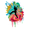 Cricket-Spieler in Popart