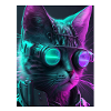 Cat Vaporwave Futuristic Neon