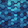 Geometric Blue Hexagon Modern