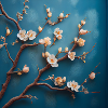 Cherry Blossem Blue Background