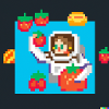 Astronaut im Fruchtsalat