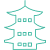 Temple japonais turquoise