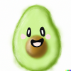 Glückliche Avocado