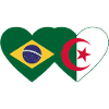 Brazil Algeria Flag Heart
