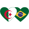 Algeria Brazil Flag Heart