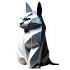Gray cat origami profile,