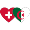Switzerland Algeria Flag Heart