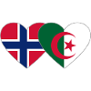 Norway Algeria Flag Heart