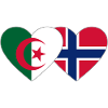 Algeria Norway Flag Heart