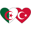 Algeria Turkey Flag Heart
