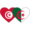 Tunisia Algeria Flag Heart