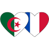 Algeria France Flag Heart