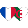 France Algeria Flag Heart