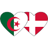 Algeriet Danmark Flag Heart