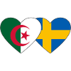 Algérie Suède Drapeau Coeur